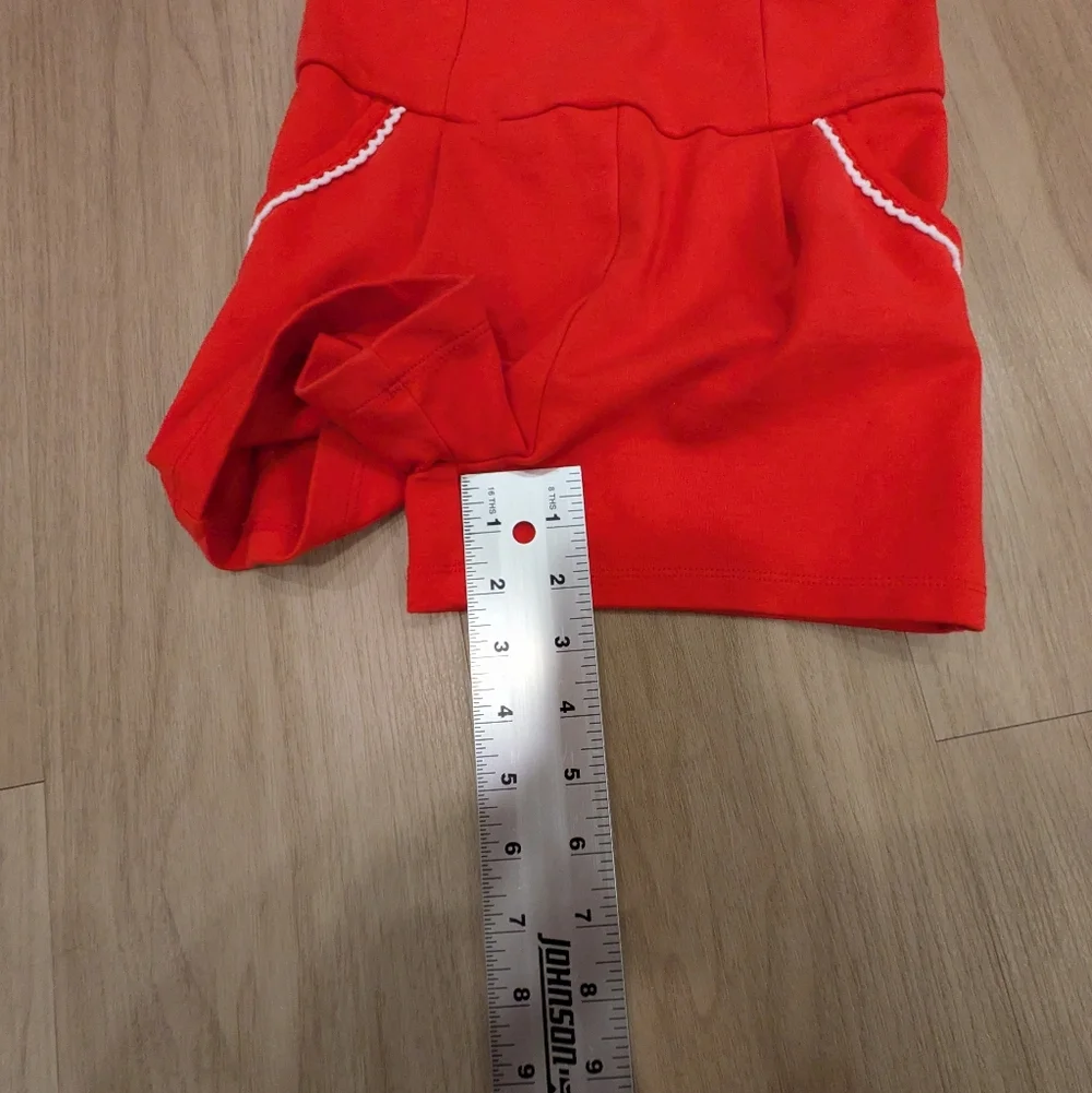 Janie And Jack Adorable Red Romper With White Frills Size 5